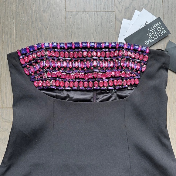 Retrofete Martini Black Strapless Mini Dress Rhinestone Crystal - Small - Picture 5 of 14